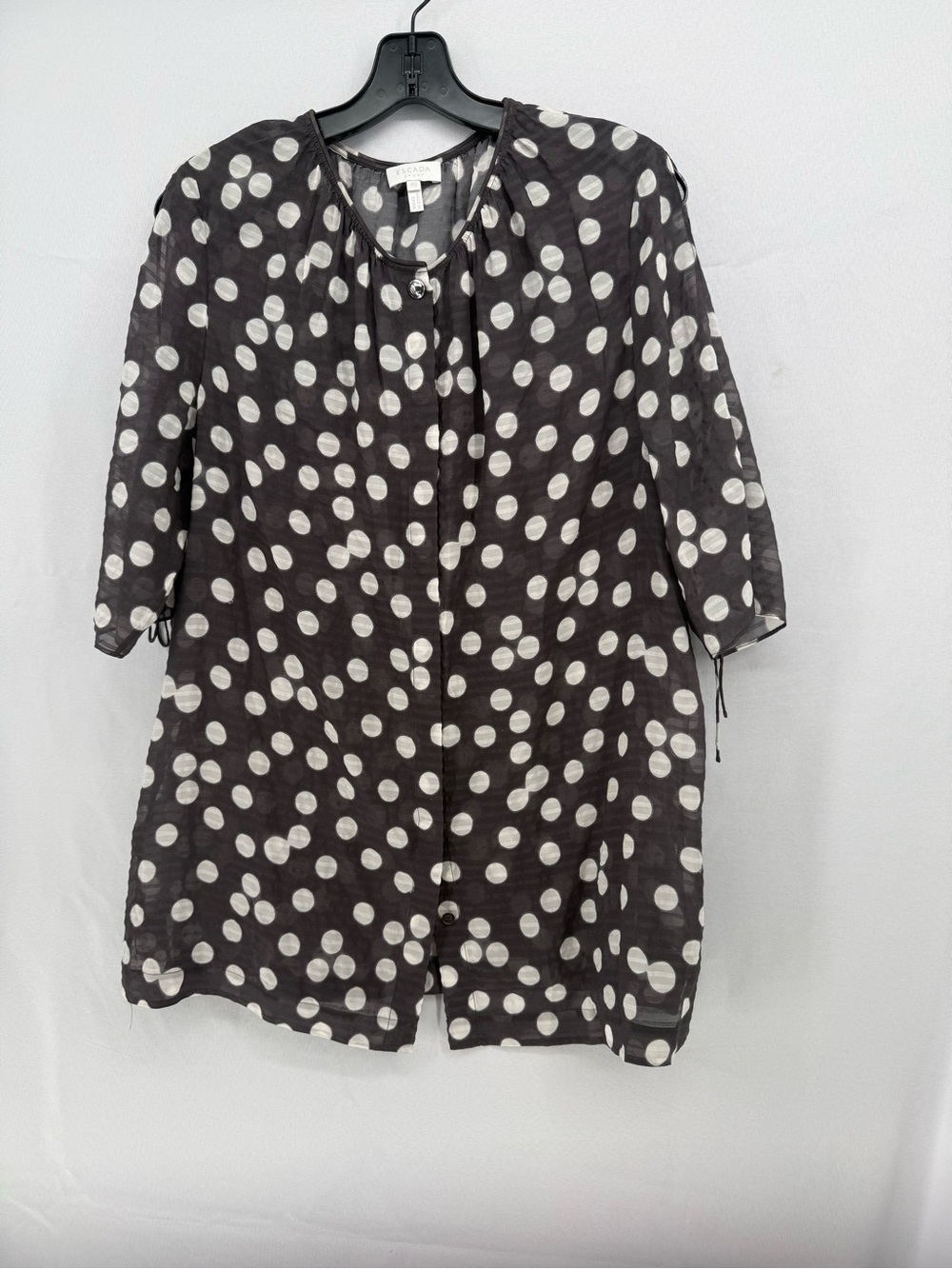Escada Black Tunic with White Polka Dots